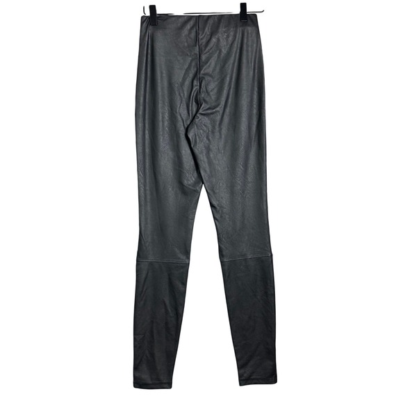 GOOD AMERICAN Black Faux Leather Leggings Pants Size 1 moto goth grunge biker - Picture 7 of 8